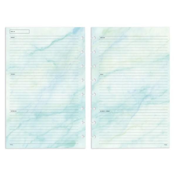slide 2 of 3, TUL Discbound Undated Weekly/Monthly Refill Pages, Junior Size, 68 Sheets, Marble, 68 ct