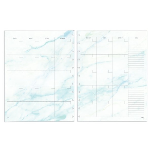 slide 3 of 3, TUL Discbound Undated Weekly/Monthly Refill Pages, Letter Size, 68 Sheets, Marble, 68 ct
