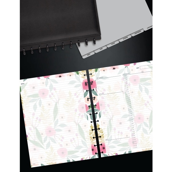 slide 2 of 2, TUL Discbound Undated Daily Refill Pages, Letter Size, 50 Sheets, Floral, 50 ct