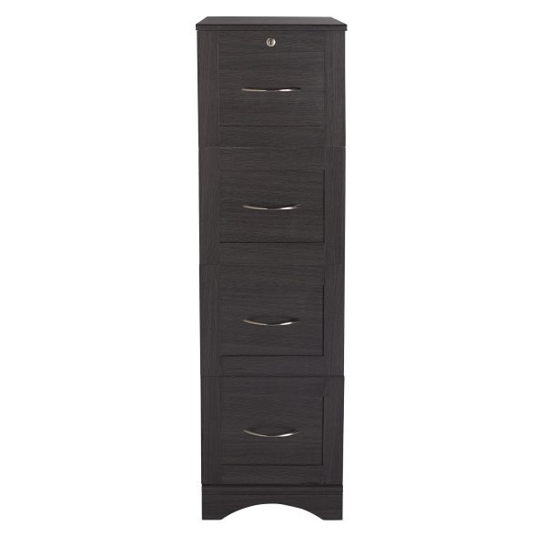 slide 3 of 7, Realspace Pelingo 22''D 4-Drawer Letter/Legal Vertical File Cabinet, Dark Gray, 1 ct