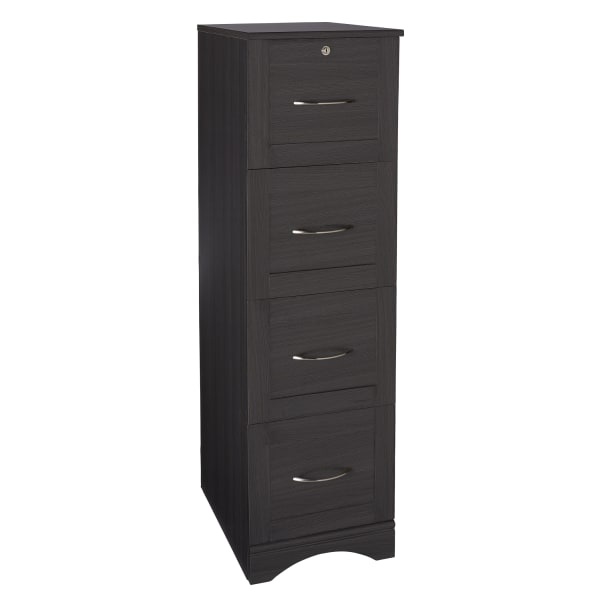 slide 4 of 7, Realspace Pelingo 22''D 4-Drawer Letter/Legal Vertical File Cabinet, Dark Gray, 1 ct