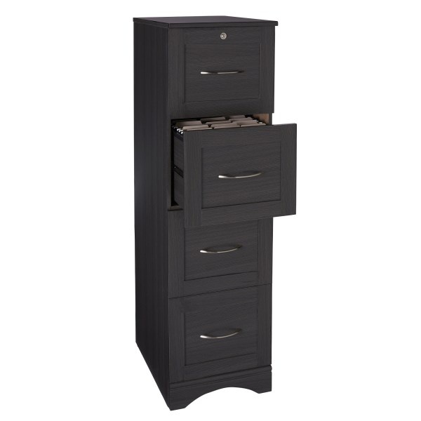 slide 5 of 7, Realspace Pelingo 22''D 4-Drawer Letter/Legal Vertical File Cabinet, Dark Gray, 1 ct