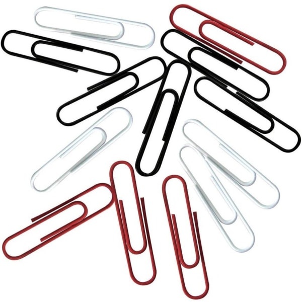 slide 2 of 2, Office Depot Brand Jumbo Vinyl Paper Clips, 1-7/8'', 15-Sheet Capacity, Assorted Colors, Pack Of 200 Clips, 200 ct