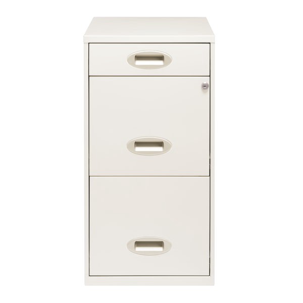 slide 5 of 10, Realspace 18''D Vertical 3-Drawer File Cabinet, Metal, Pearl White, 1 ct