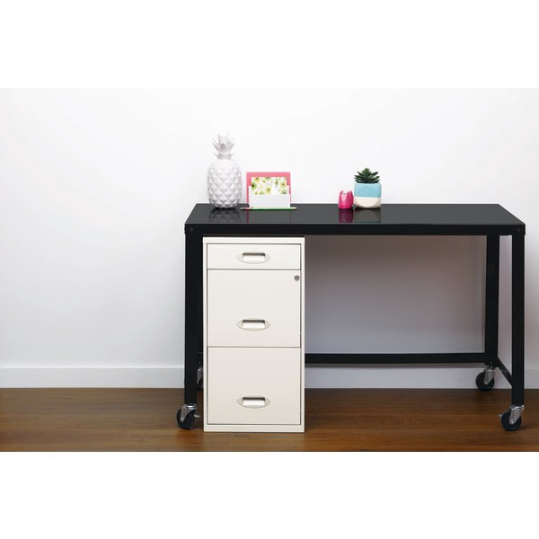 slide 3 of 10, Realspace 18''D Vertical 3-Drawer File Cabinet, Metal, Pearl White, 1 ct