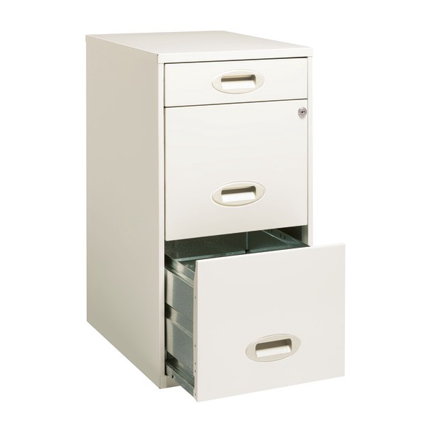 slide 9 of 10, Realspace 18''D Vertical 3-Drawer File Cabinet, Metal, Pearl White, 1 ct