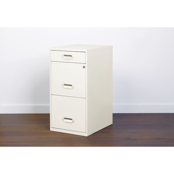slide 8 of 10, Realspace 18''D Vertical 3-Drawer File Cabinet, Metal, Pearl White, 1 ct