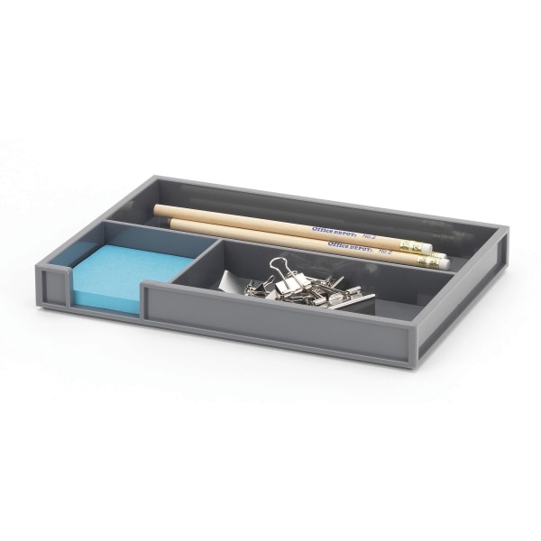 slide 3 of 7, Realspace 5-Piece Desk Organizer Set With Antimicrobial Protection, Gray, 1 ct