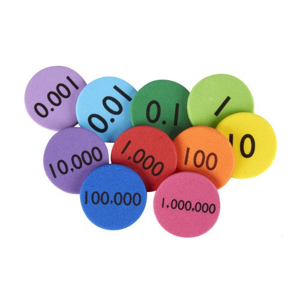 slide 2 of 2, Office Depot Brand Place Value Discs, Pre-K, Assorted Colors, 25 Discs Per Set, Pack Of 10 Sets, 10 ct