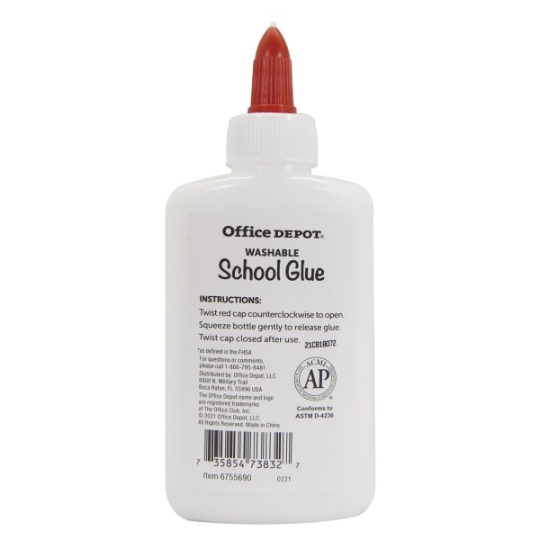slide 2 of 2, Office Depot Brand School Glue, 4 Oz, White, 1 ct