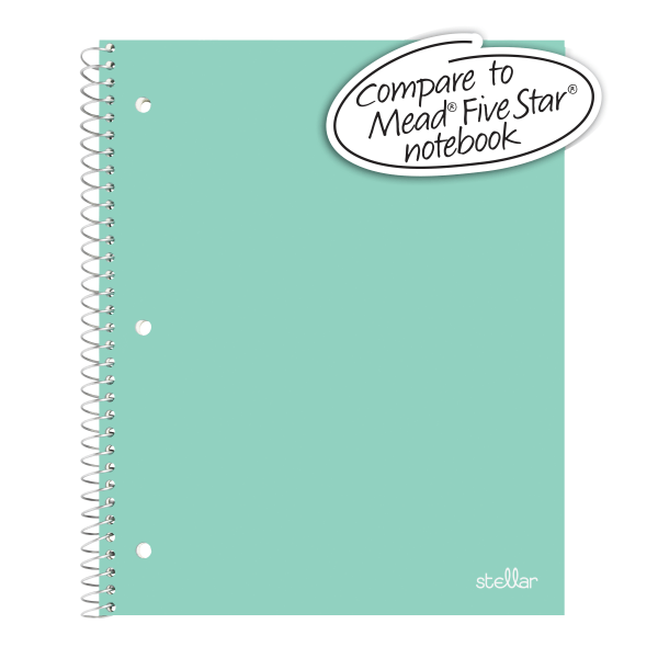 slide 3 of 4, Office Depot Brand Stellar Poly Notebook, 8 1/2'' X 11'', College Ruled, 200 Pages (100 Sheets), Mint, 100 ct