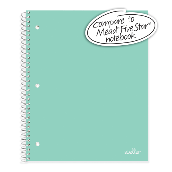 slide 3 of 4, Office Depot Brand Stellar Poly Notebook, 8'' X 10-1/2'', Wide Ruled, 200 Pages (100 Sheets), Mint, 100 ct