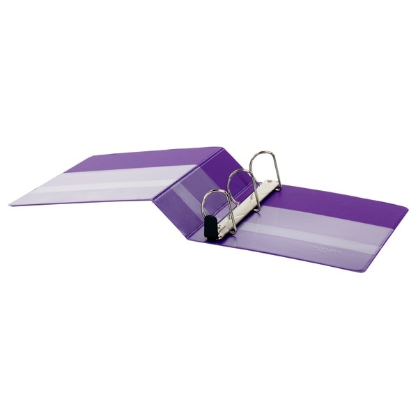 slide 5 of 5, Office Depot [In]Place Heavy-Duty View 3-Ring Binder, 3'' D-Rings, Purple, 3 in