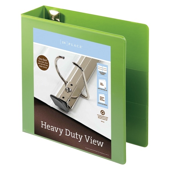 slide 4 of 5, Office Depot Brand Heavy-Duty View 3-Ring Binder, 3'' D-Rings, Army Green, 3 in