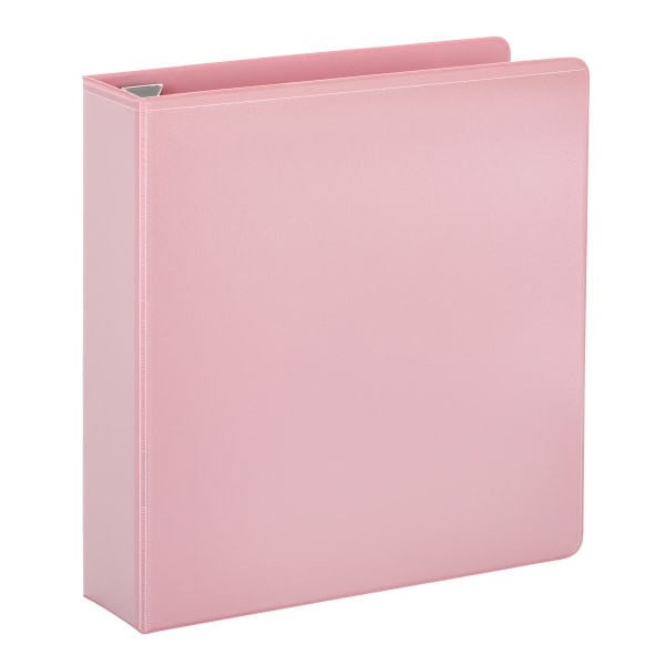 slide 3 of 8, Office Depot Heavy-Duty View 3-Ring Binder, 2'' D-Rings, 49% Recycled, Light Pink, 1 ct