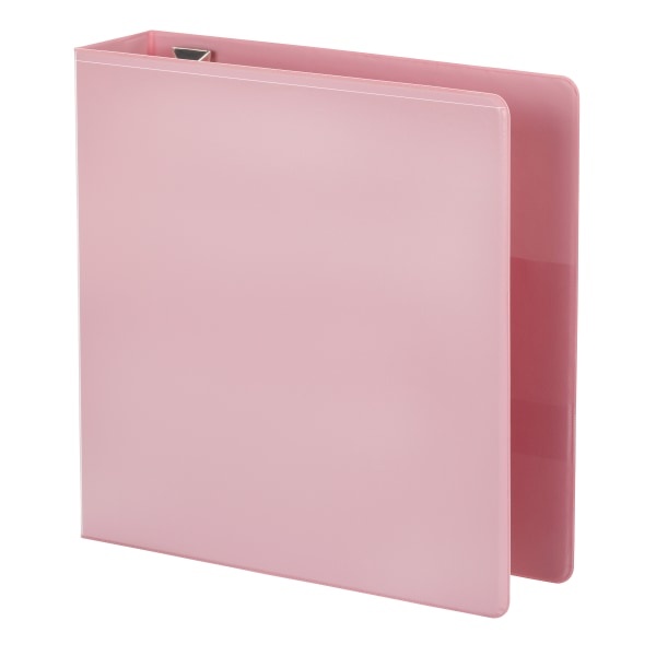 slide 6 of 8, Office Depot Heavy-Duty View 3-Ring Binder, 2'' D-Rings, 49% Recycled, Light Pink, 1 ct