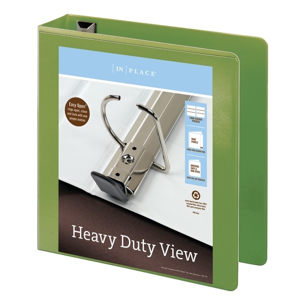 slide 5 of 5, Office Depot Brand Heavy-Duty View 3-Ring Binder, 2'' D-Rings, Army Green, 2 in