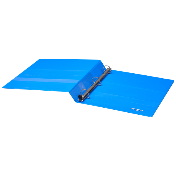 slide 3 of 7, Office Depot Brand Heavy-Duty View 3-Ring Binder, 1'' D-Rings, Blue, 1 in
