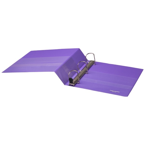 slide 4 of 4, Office Depot Heavy-Duty Easy-Open 3-Ring Binder, 2'' D-Rings, 49% Recycled, Purple, 2 in