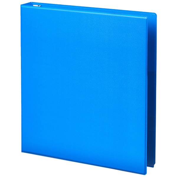 slide 2 of 5, Office Depot Brand Heavy-Duty 3-Ring Binder, 1'' D-Rings, 49% Recycled, Blue, 1 in