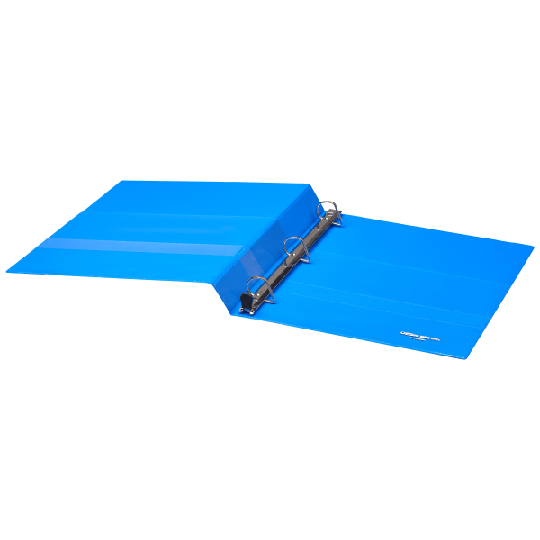 slide 4 of 5, Office Depot Brand Heavy-Duty 3-Ring Binder, 1'' D-Rings, 49% Recycled, Blue, 1 in