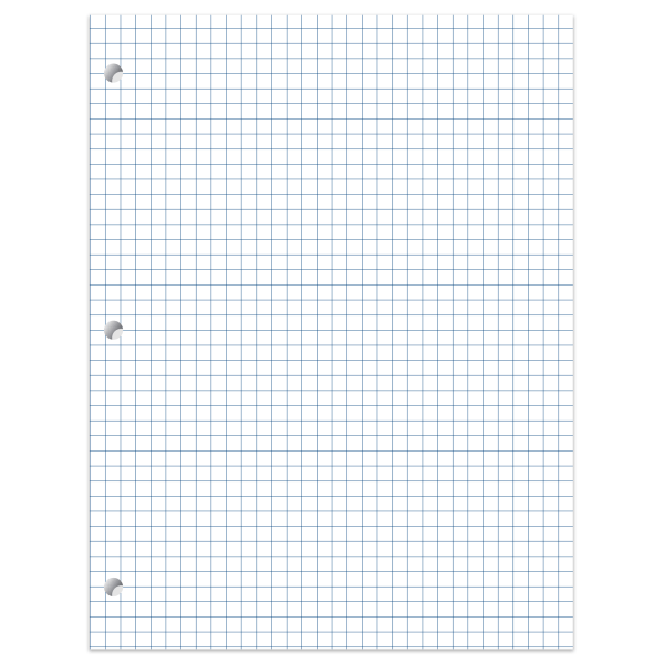 slide 2 of 2, Office Depot Brand Quadrille-Ruled Notebook Filler Paper, 8'' X 10 1/2'', White, Pack Of 80 Sheets, 80 ct