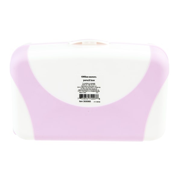 slide 5 of 7, Office Depot Brand Overmolded Web Pencil Box, 2-3/4''H X 5-1/4''W X 8''D, Pink/White, 1 ct