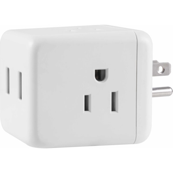 slide 6 of 6, Ativa 3-Outlet/2-Usb Surge Protector Cube Tap, White, 57910, 1 ct