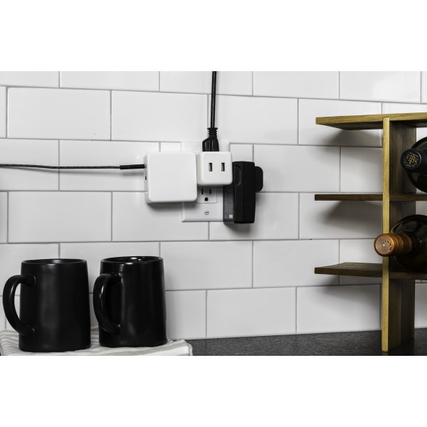 slide 4 of 6, Ativa 3-Outlet/2-Usb Surge Protector Cube Tap, White, 57910, 1 ct