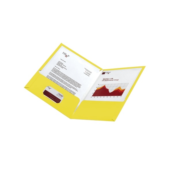 slide 2 of 2, Office Depot Brand 2-Pocket Paper Folder, Letter Size, Yellow, 1 ct