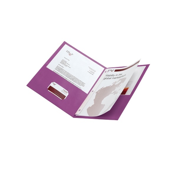 slide 2 of 2, Office Depot Brand 2-Pocket Paper Folder With Prongs, Letter Size, Purple, 1 ct