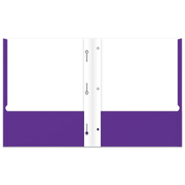 slide 2 of 2, Office Depot Brand 2-Pocket Paper Folder With Prongs, Letter Size, Purple, 1 ct