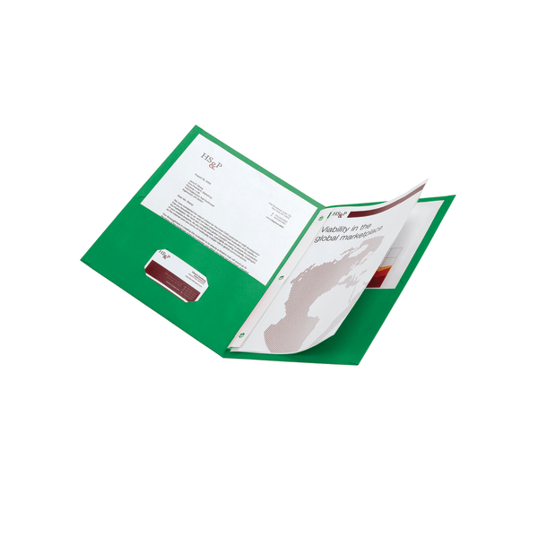 slide 2 of 2, Office Depot Brand 2-Pocket Paper Folder With Prongs, Letter Size, Green, 1 ct