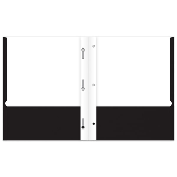 slide 2 of 2, Office Depot Brand 2-Pocket Paper Folder With Prongs, Letter Size, Black, 1 ct