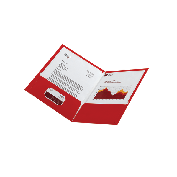 slide 2 of 2, Office Depot Brand 2-Pocket Paper Folder, Letter Size, Red, 1 ct