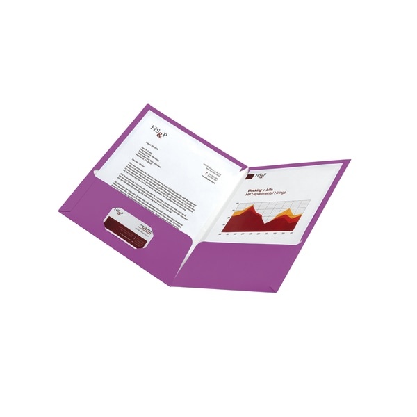 slide 2 of 2, Office Depot Brand 2-Pocket Paper Folder, Letter Size, Purple, 1 ct