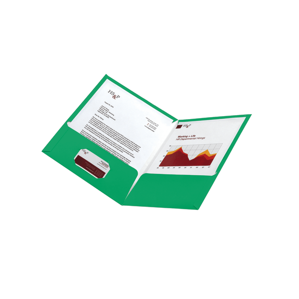 slide 2 of 2, Office Depot Brand 2-Pocket Paper Folder, Letter Size, Green, 1 ct