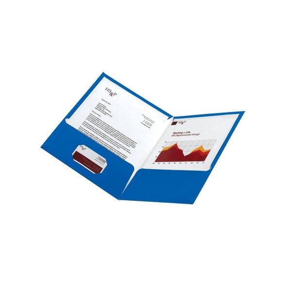slide 2 of 2, Office Depot Brand 2-Pocket Paper Folder, Letter Size, Blue, 1 ct