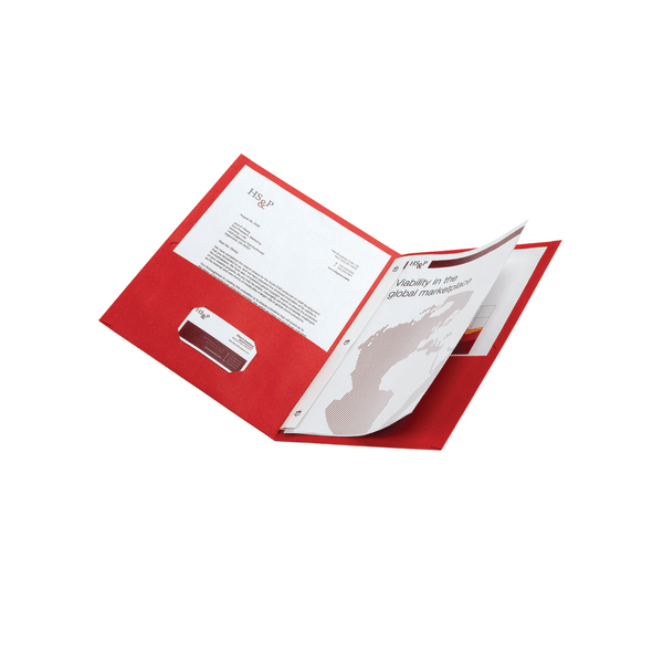 slide 2 of 2, Office Depot Brand 2-Pocket Paper Folder With Prongs, Letter Size, Red, 1 ct