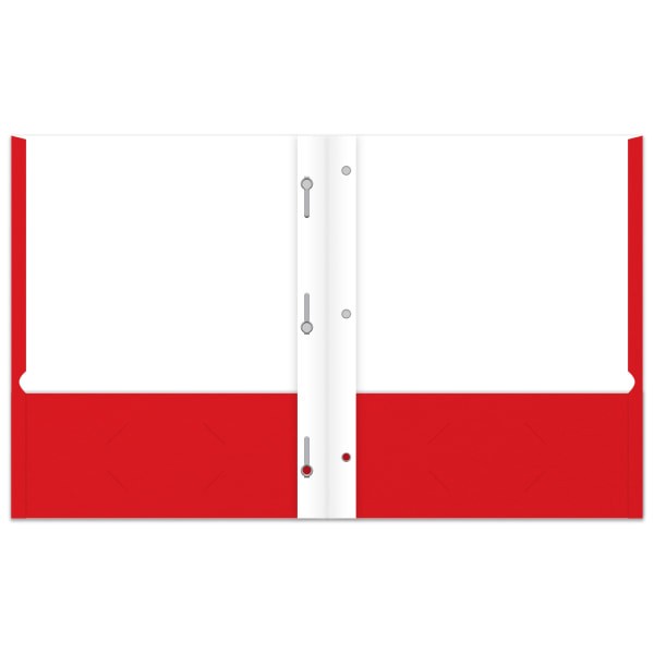slide 2 of 2, Office Depot Brand 2-Pocket Paper Folder With Prongs, Letter Size, Red, 1 ct