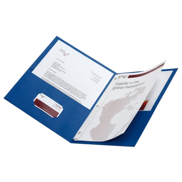 slide 2 of 2, Office Depot Brand 2-Pocket Paper Folder With Prongs, Letter Size, Blue, 1 ct