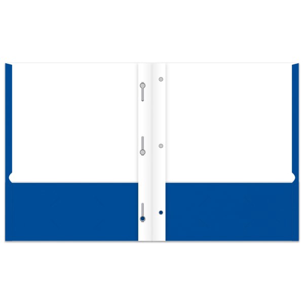 slide 2 of 2, Office Depot Brand 2-Pocket Paper Folder With Prongs, Letter Size, Blue, 1 ct