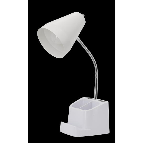 slide 2 of 2, Realspace Lusina Led Organizer Desk Lamp With Usb, 18''H, White, 1 ct
