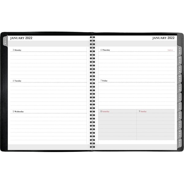 slide 2 of 3, Office Depot Weekly/Monthly Planner, 8-1/2'' X 11'', Black, January To December 2022, Od711900, 1 ct