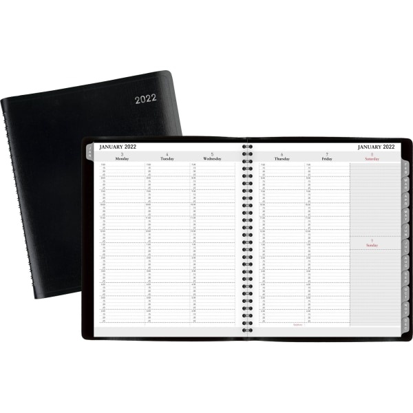 slide 3 of 3, Office Depot Brand Weekly/Monthly Appointment Book, 7'' X 8-3/4'', Black, January To December 2022, Od711600, 7 in