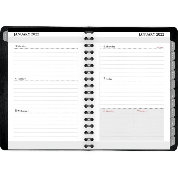 slide 4 of 4, Office Depot Brand Weekly/Monthly Planner, 4'' X 6'', Black, January To December 2022, Od711500, 1 ct