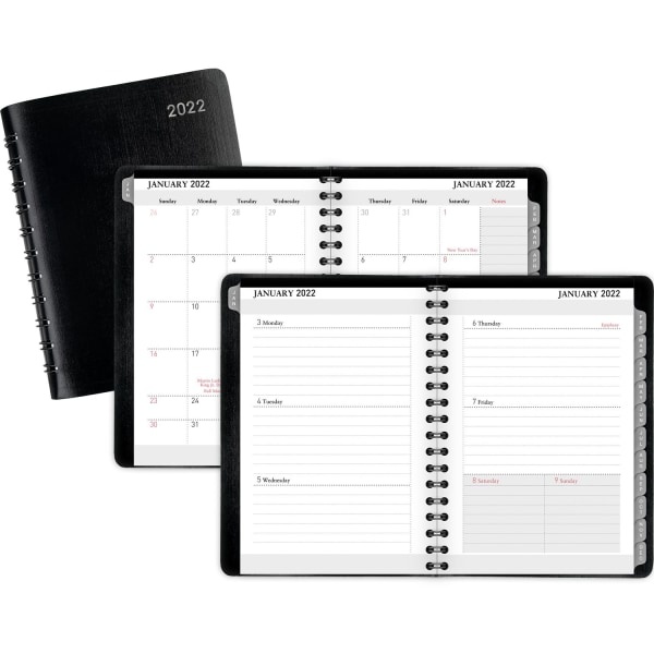 slide 2 of 4, Office Depot Brand Weekly/Monthly Planner, 4'' X 6'', Black, January To December 2022, Od711500, 1 ct