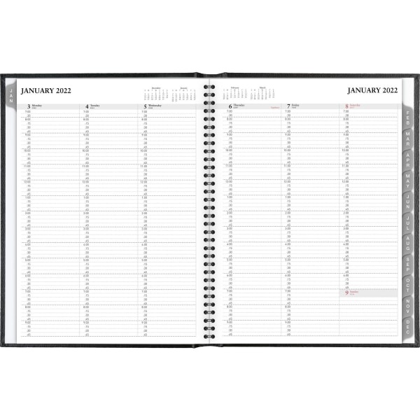 slide 2 of 3, Office Depot Brand Weekly Appointment Book, 8'' X 11'', Black, January To December 2022, Od711000, 8 in