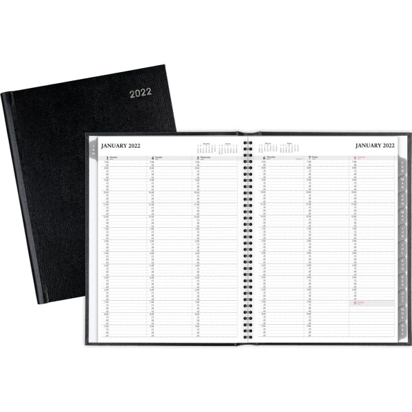 slide 3 of 3, Office Depot Brand Weekly Appointment Book, 8'' X 11'', Black, January To December 2022, Od711000, 8 in