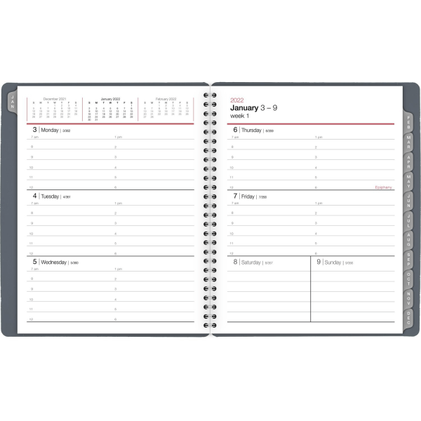 slide 3 of 4, Office Depot Brand Weekly/Monthly Appointment Book, 7'' X 8-3/4'', Silver, January To December 2022, Od710930, 7 in